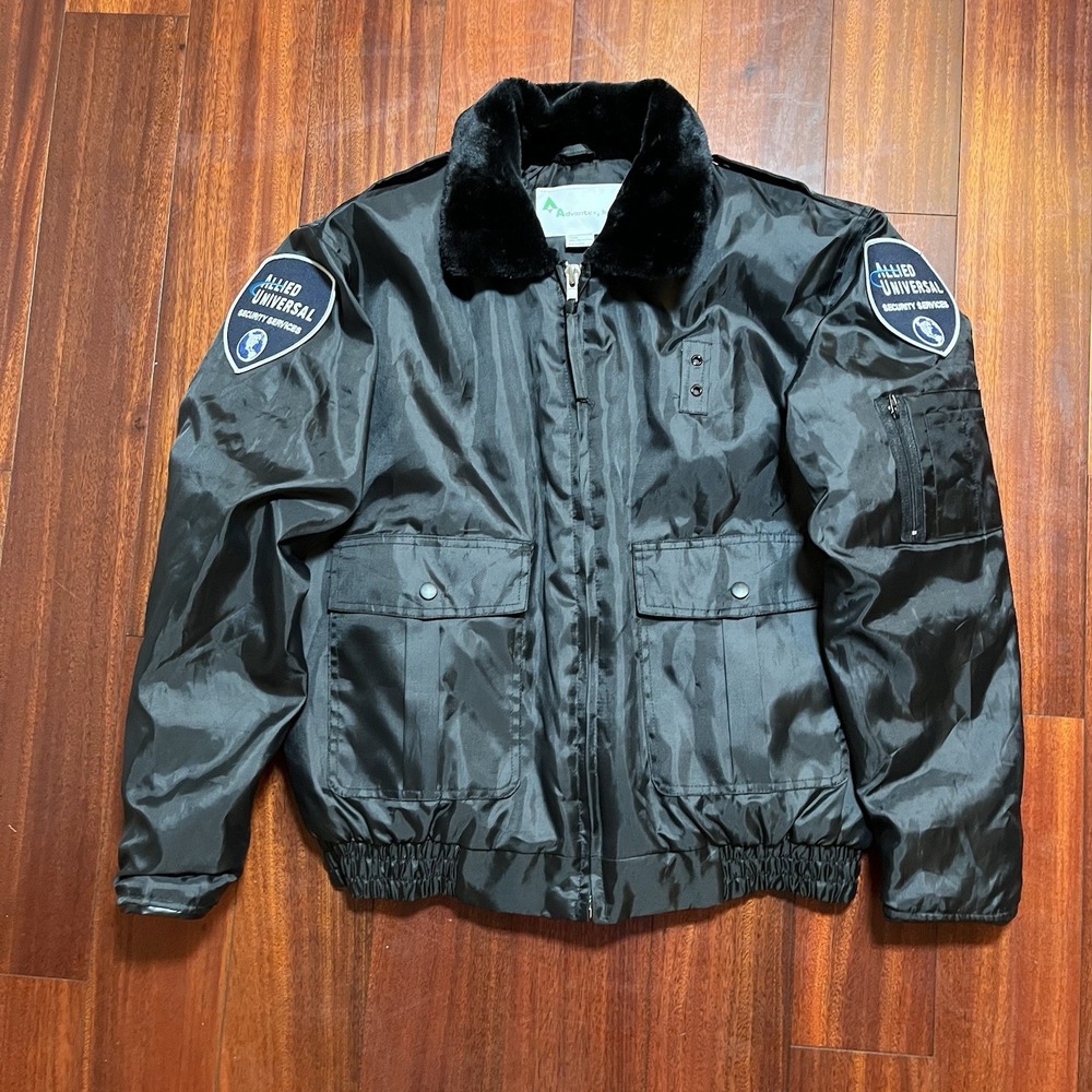 ALLIED UNIVERSAL Security Services Jacket Adult Medium Black Coat Bomber Quilted